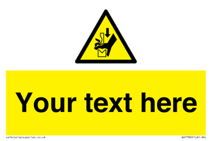 Custom warning hand crushing between press brake tool